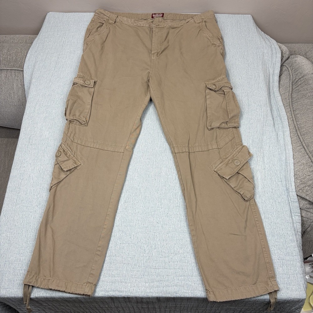 Matchstick Pants Size‎ 44x33 Brown Cargo Straight Leg Military Utility Work